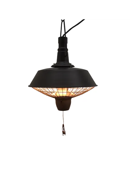 Outsunny 2100W Outdoor Ceiling Mounted Halogen Electric Heater Hanging Patio Garden Warmer Light - Black