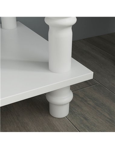 HOMCOM Console Table Modern Sofa Side Desk with Storage Shelves Drawers for Living Room Entryway Bedroom White