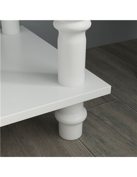 HOMCOM Console Table Modern Sofa Side Desk with Storage Shelves Drawers for Living Room Entryway Bedroom White