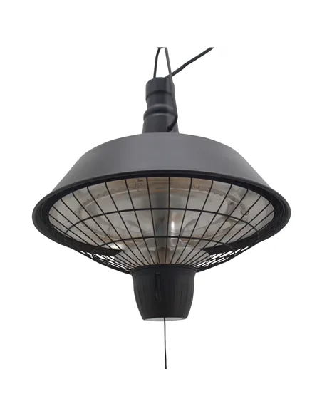 Outsunny 2100W Outdoor Ceiling Mounted Halogen Electric Heater Hanging Patio Garden Warmer Light - Black