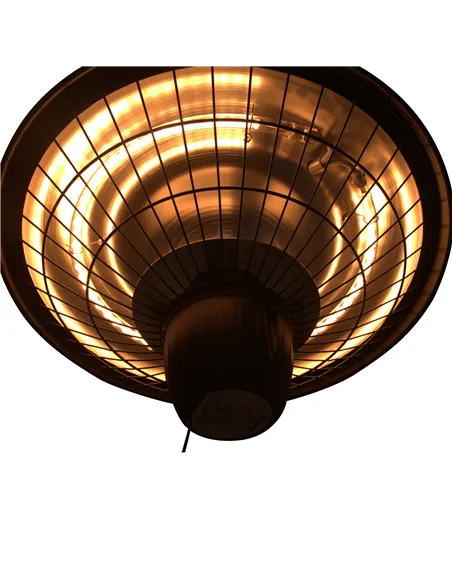 Outsunny 2100W Outdoor Ceiling Mounted Halogen Electric Heater Hanging Patio Garden Warmer Light - Black