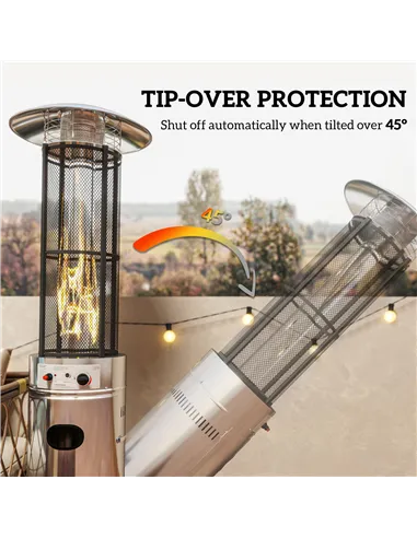 Outsunny 11Kw Adjustable Heat Gas Patio Heater