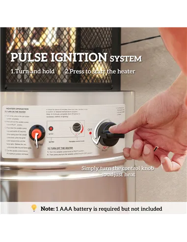 Outsunny 11Kw Adjustable Heat Gas Patio Heater