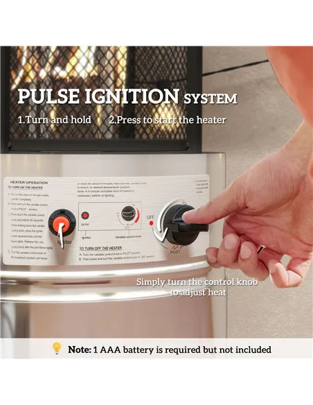 Outsunny 11Kw Adjustable Heat Gas Patio Heater