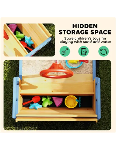 Outsunny Sand pit Kids Children Sandpit Wooden Pirate Ship Sandboat Outdoor Backyard Playset w/Bench Bottom Liner