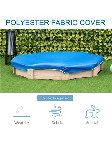 Outsunny Kids Wooden Sand Pit Children Sandbox with Cover Outdoor Playset for Backyard for 3-8 years 139.5 x 139.5 x 21.5 cm