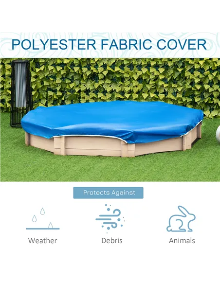 Outsunny Kids Wooden Sand Pit Children Sandbox with Cover Outdoor Playset for Backyard for 3-8 years 139.5 x 139.5 x 21.5 cm