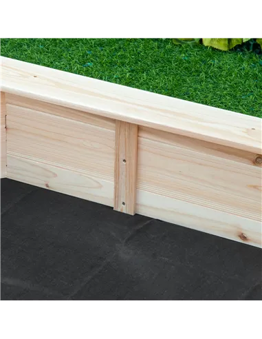 Outsunny Kids Wooden Sand Pit Children Sandbox with Cover Outdoor Playset for Backyard for 3-8 years 139.5 x 139.5 x 21.5 cm