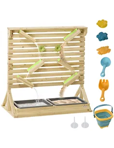 Outsunny Outdoor Kids Running Water and Sand Playset, with 18 Accessories