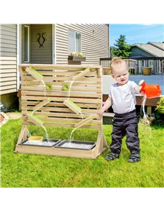 Outsunny Outdoor Kids Running Water and Sand Playset, with 18 Accessories 2