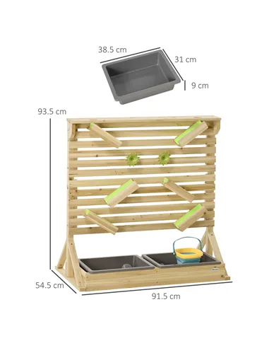 Outsunny Outdoor Kids Running Water and Sand Playset, with 18 Accessories