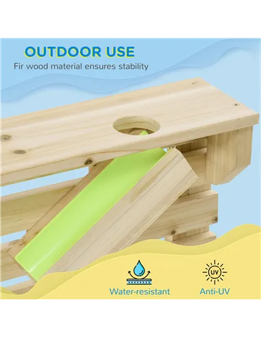 Outsunny Outdoor Kids Running Water and Sand Playset, with 18 Accessories