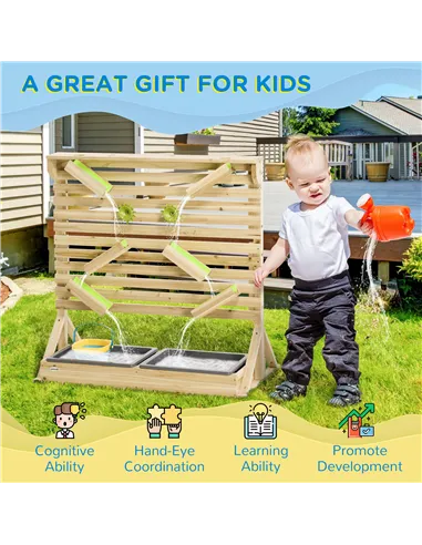 Outsunny Outdoor Kids Running Water and Sand Playset, with 18 Accessories