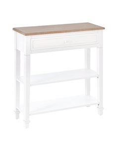 HOMCOM Console Table Hallway Side Desk 1 Drawer 2 Shelves Worktop Handle Retro Elegant Style Home Display Storage for Bedroom Li