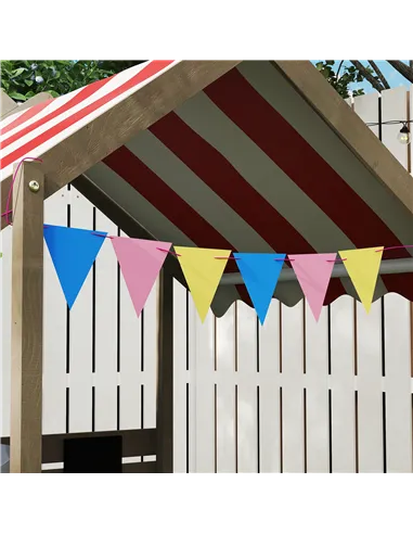 Outsunny House-Designed Wooden Sandbox, Outdoor Sandpit, with Blackboard, Toys, Sink, Seats, Flags, for Ages 3-7 Years - Grey