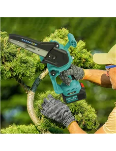 Outsunny Mini Chainsaw Cordless, 8 Inch Electric Chainsaw with 2 x 4000mAh Batteries, Brushless Motor and Safety Lock for Tree T 2