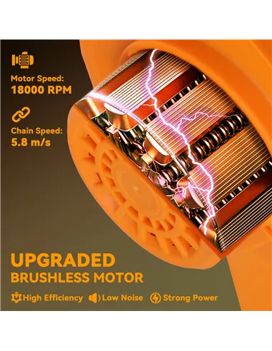 Outsunny Mini Chainsaw Cordless, 8 Inch Electric Chainsaw with 2 x 4000mAh Batteries, Brushless Motor and Safety Lock for Tree T