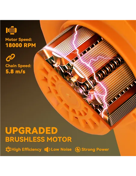 Outsunny Mini Chainsaw Cordless, 8 Inch Electric Chainsaw with 2 x 4000mAh Batteries, Brushless Motor and Safety Lock for Tree T