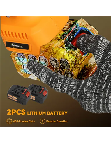 Outsunny Mini Chainsaw Cordless, 8 Inch Electric Chainsaw with 2 x 4000mAh Batteries, Brushless Motor and Safety Lock for Tree T