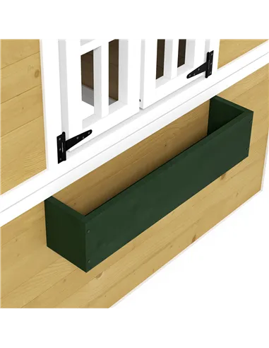 Outsunny Wooden Playhouse with Doors, Windows, Plant Pots, Boxes, for 3-8 Years - Beige