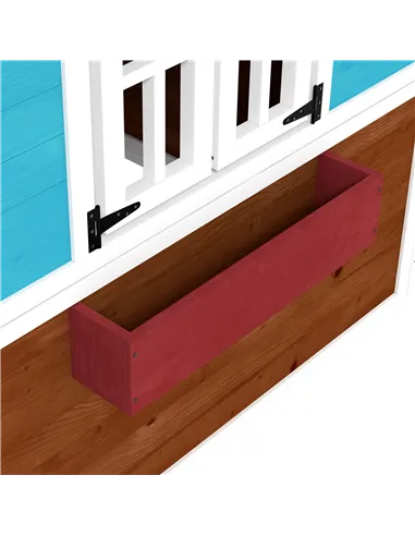 Outsunny Wooden Playhouse with Doors, Windows, Plant Pots, Boxes, for 3-8 Years - Dark Brown