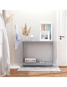 HOMCOM Console Table Hallway Desk w/Storage Shelf, X Design for Living Room Entryway, Grey 2