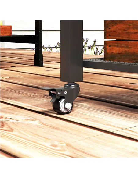 Outsunny Three-Shelf Outdoor Grill Cart with Stainless Steel Top, Outdoor Kitchen Island with 4 Wheels, 3 Hooks, Movable Food Pr