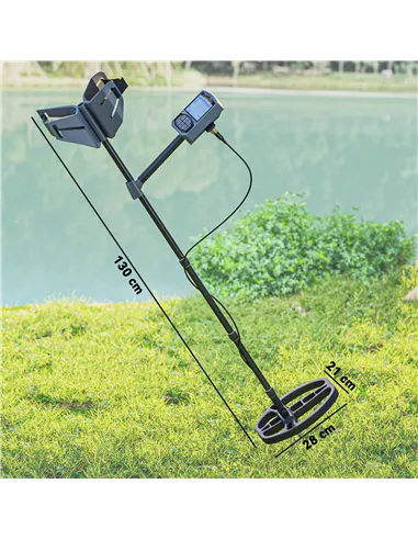 Outsunny Metal Detector for Adults and Beginners, Gold Detector with Higher Accuracy IP68 Waterproof Coil, 5 Professional Modes 