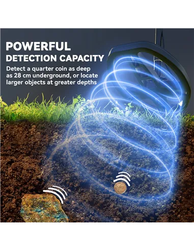 Outsunny Metal Detector for Adults and Beginners, Gold Detector with Higher Accuracy IP68 Waterproof Coil, 5 Professional Modes 
