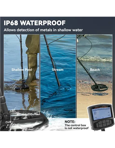 Outsunny Metal Detector for Adults and Beginners, Gold Detector with Higher Accuracy IP68 Waterproof Coil, 5 Professional Modes 