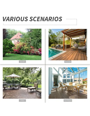 Outsunny Set of Four Folding Rattan Seat Chairs - Brown