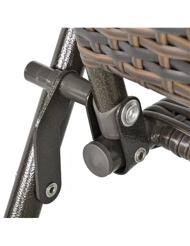 Outsunny Set of Four Folding Rattan Seat Chairs - Brown