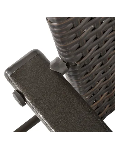 Outsunny Set of Four Folding Rattan Seat Chairs - Brown