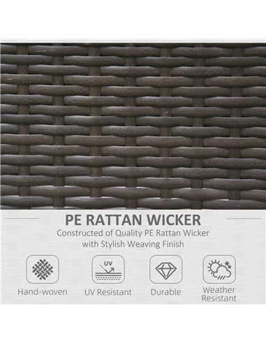 Outsunny 2 Pieces Outdoor PE Rattan Dining Chairs Set with Cushion, Garden Armchair with Armrests, High Backrest, Metal Frame Pa