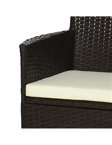 Outsunny 2 Pieces Outdoor PE Rattan Dining Chairs Set with Cushion, Garden Armchair with Armrests, High Backrest, Metal Frame Pa