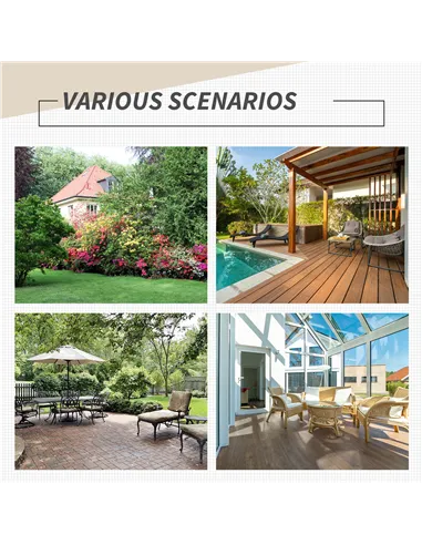 Outsunny Set of Two Folding Rattan Seat Chairs - Brown