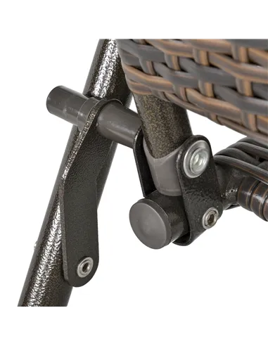 Outsunny Set of Two Folding Rattan Seat Chairs - Brown