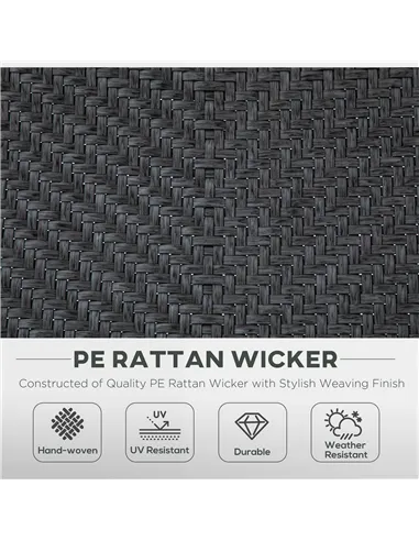 Outsunny Set of Two Folding Garden Chairs, with Seven-Position Adjustable Backs - Grey