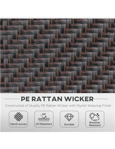 Outsunny Set of Two Folding Garden Chairs, with Seven-Position Adjustable Backs - Brown