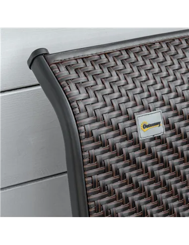 Outsunny Set of Two Folding Garden Chairs, with Seven-Position Adjustable Backs - Brown