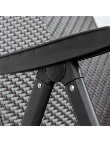 Outsunny Set of Two Folding Garden Chairs, with Seven-Position Adjustable Backs - Brown