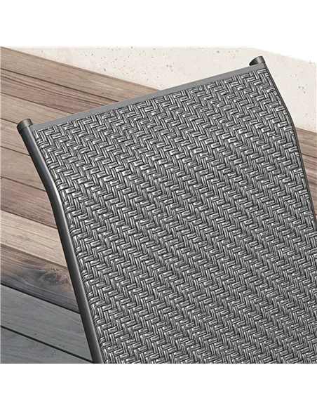 Outsunny Four-Piece Stacking Rattan Garden Seat Set - Grey