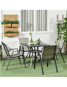 Outsunny Four-Piece Stacking Rattan Garden Seat Set - Mixed Grey 2