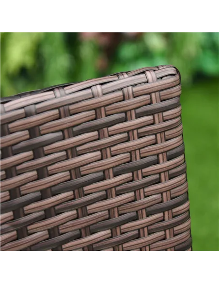 Outsunny 4 PC Rattan Chair Set, Patio Sofa Chairs Set, Cushioned Outdoor Rattan Furniture