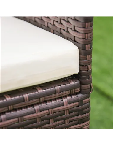 Outsunny 4 PC Rattan Chair Set, Patio Sofa Chairs Set, Cushioned Outdoor Rattan Furniture