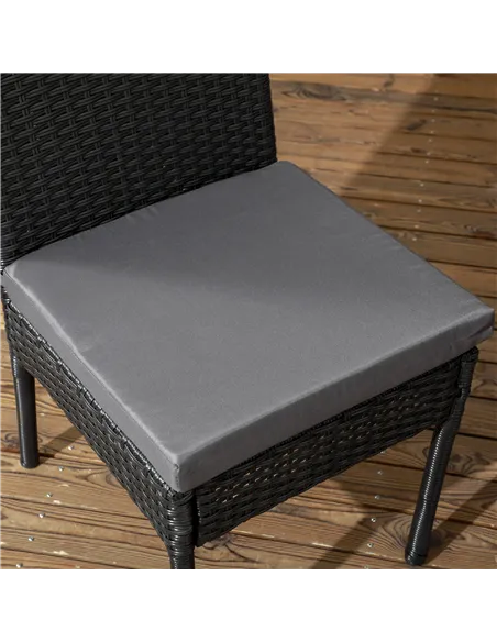 Outsunny Set of Two Armless Rattan Garden Chairs - Black