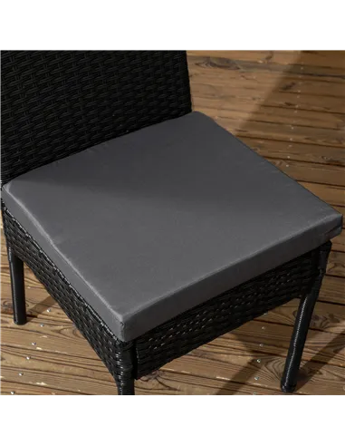 Outsunny Set of Four Armless Rattan Garden Chairs - Black