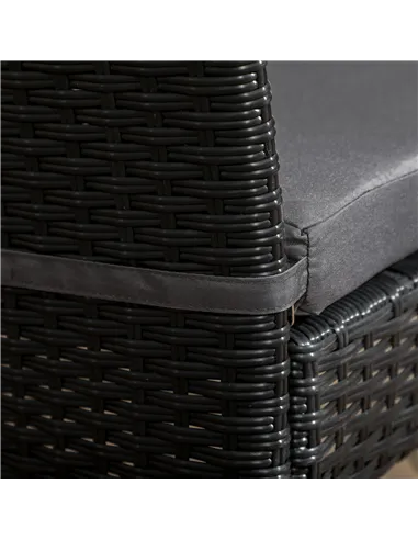 Outsunny Set of Four Armless Rattan Garden Chairs - Black