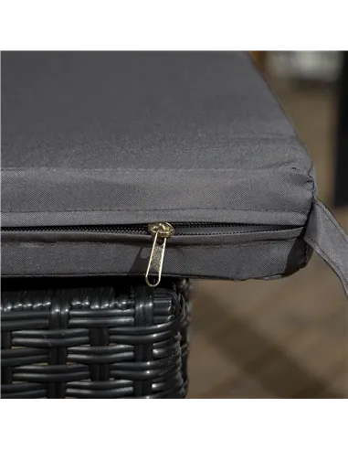 Outsunny Set of Four Armless Rattan Garden Chairs - Black