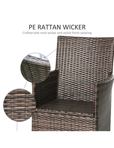 Outsunny 4 PC Rattan Chair Set, Patio Sofa Chairs Set, Cushioned Outdoor Rattan Furniture